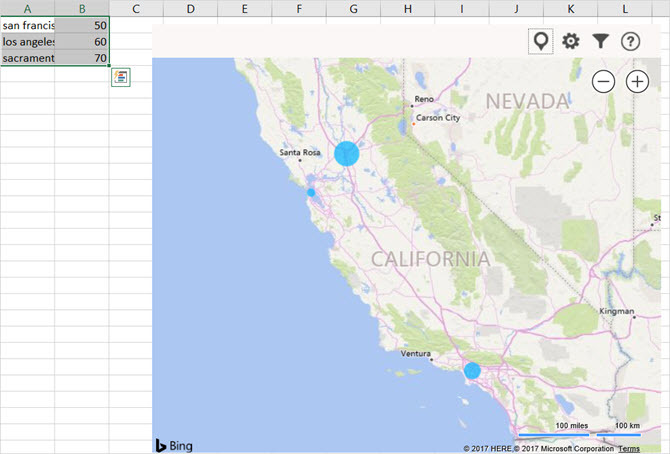 Angenehme Tabellen Microsoft Excel-Add-In-Bing-Maps