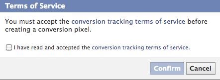 Verwendung des Conversion Tracking-Tools von Facebook [Wöchentliche Facebook-Tipps] Conversion Terms Service