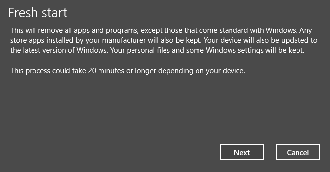 Windows 10 Neuanfang