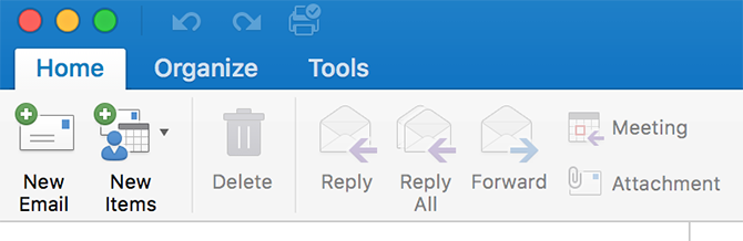 Outlook-Tools-Menü auf dem Mac