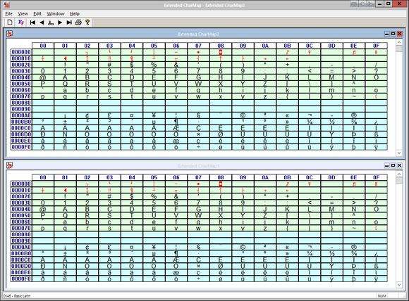 Zeichenkarte in Windows