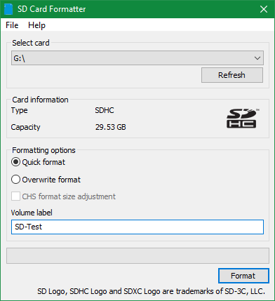 SD-Kartenformatierer Windows