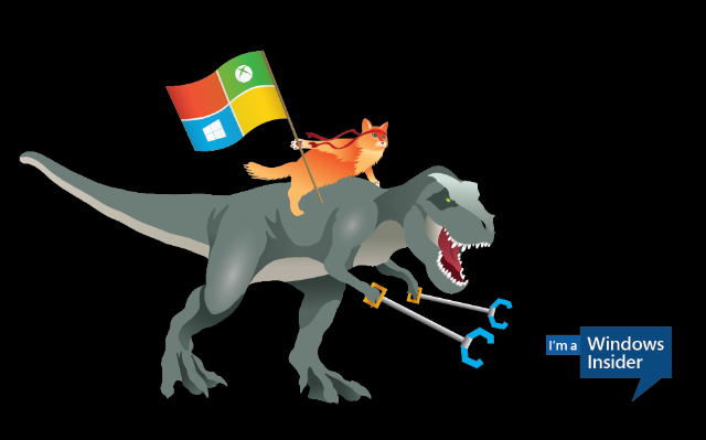 Windows-Ninja-Katze-Dinosaurier