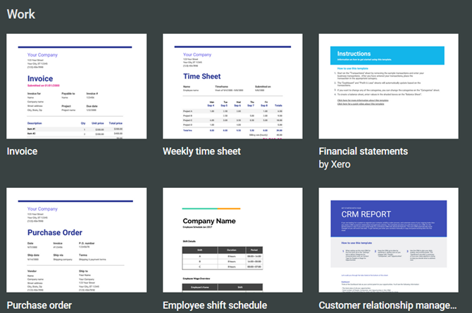 Google Sheets-Vorlagen