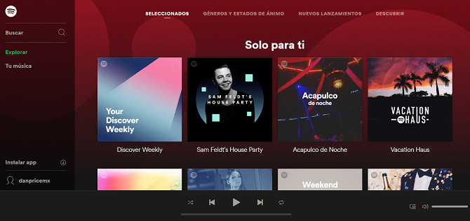 Alles falsch Mit dem neuen Spotify Web Player Spotify Web Player Homescreen 670x316