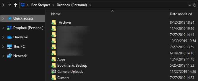 Dropbox-Ordner Windows