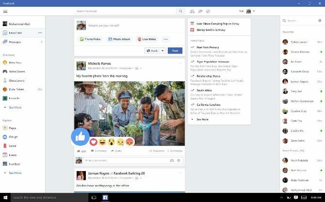 Facebook Windows 10 App