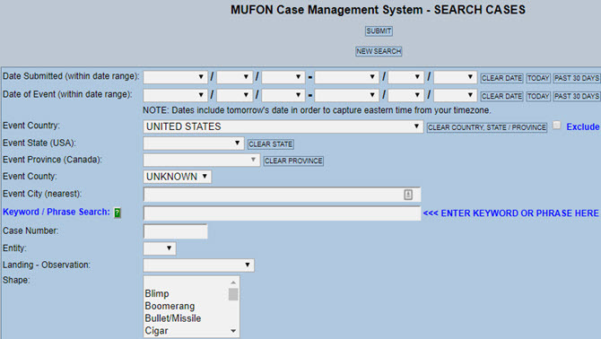 Mufon UFO-Datenbank