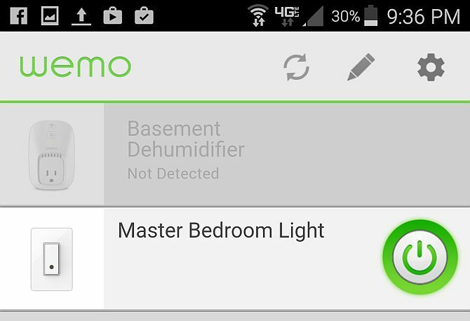 Belkin WeMo App Screenshot