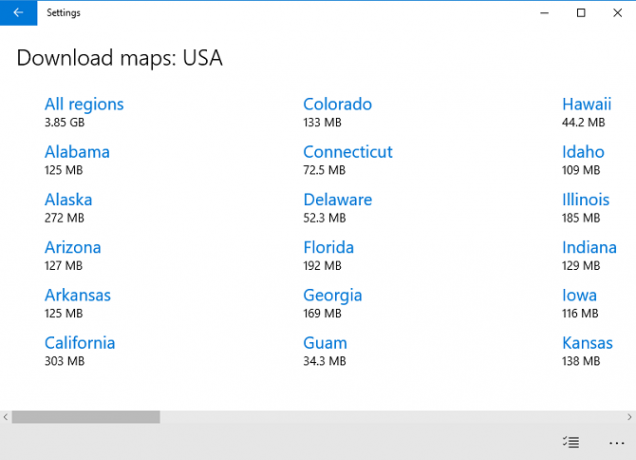 Karteneinstellungen offline USA Windows 10