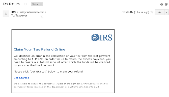 irs-Rückerstattungs-Betrugs-E-Mail