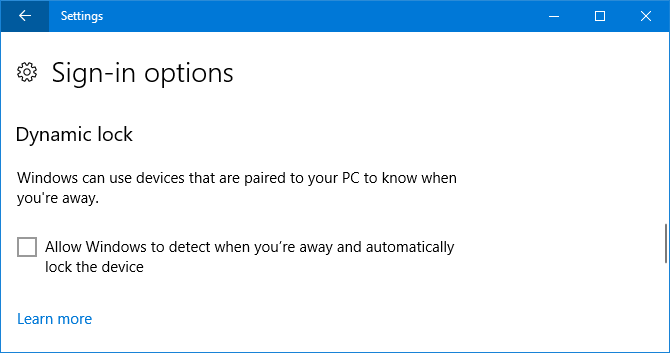 Windows 10 Dynamic Lock