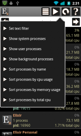 Systeminformationen Android