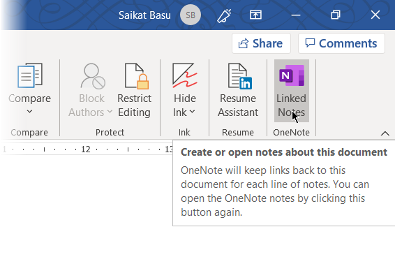 Verknüpfte Notizen in Microsoft Word