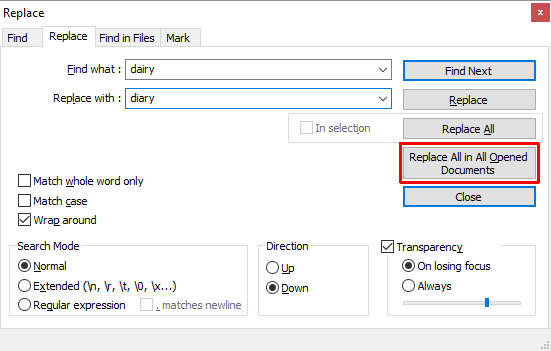 So finden und ersetzen Sie Wörter in mehreren Dateien Notepad Replace