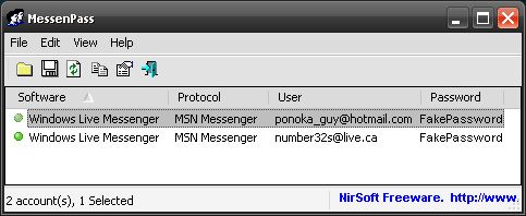 messenpass - msn Passwortansicht