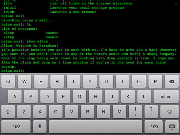 Hack RUN: Gib vor, ein Hacker in diesem Text-Abenteuerspiel zu sein. Hackrun Alice