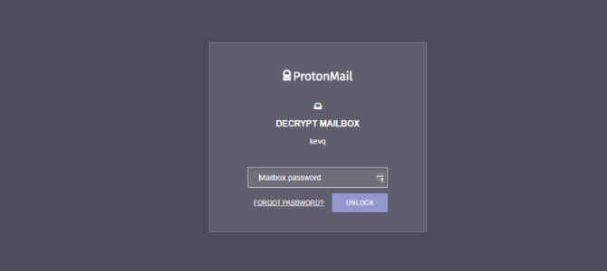 ProtonMail Mailbox Entschlüsselungsschlüssel