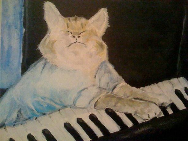 Tastatur-Katzen-Malerei