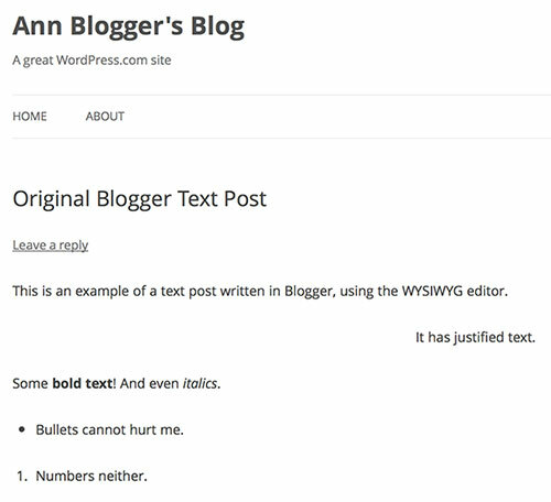 Blogger zu WordPress, WordPress zu Blogger - Wechseln von Blogs Getesteter wp x -Text