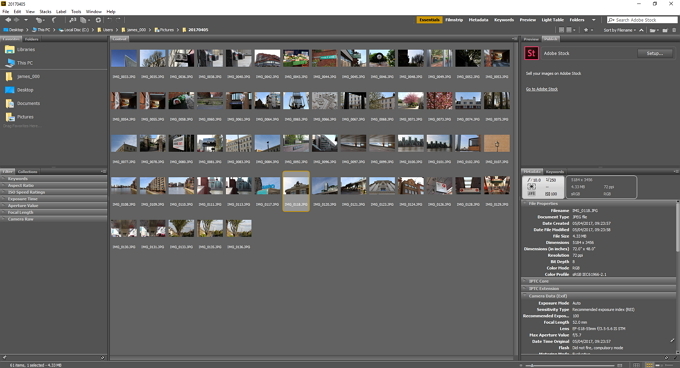 Adobe Bridge-Import abgeschlossen