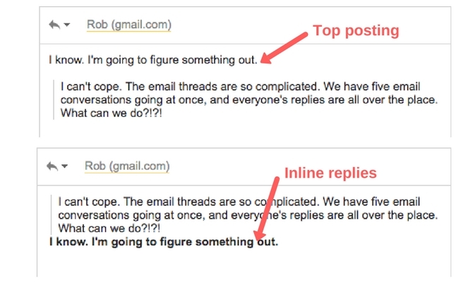 Top-Posting vs Inline-Antworten E-Mail