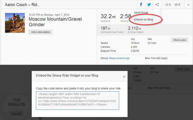 13 Strava - Website-Aktivitätsseite - In Blog einbetten - Code