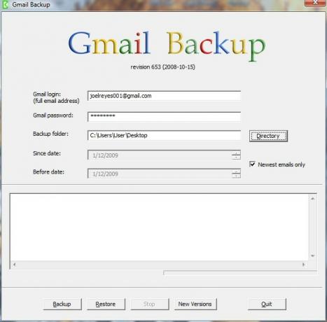 Sichern Sie Google Mail-Kontonachrichten