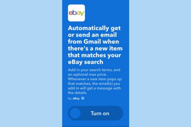 ifttt Google Mail eBay Suche Übereinstimmung