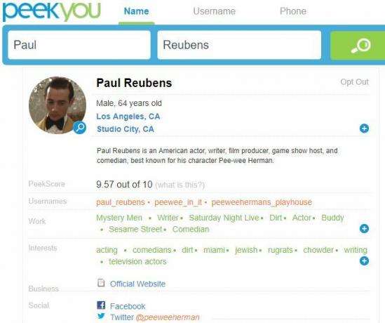 PeekYou ist die Personensuchmaschine zum Auffinden persönlicher Daten PeekYou People Search