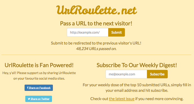 gelangweilte Websites URL Roulette