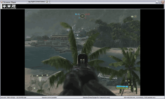 StreamMyGame-Client, der Crysis spielt