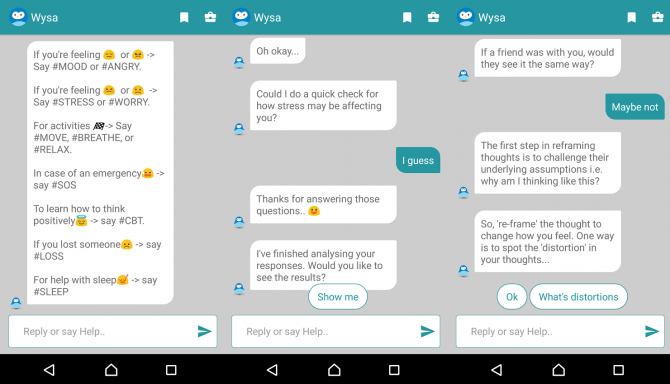 wysa Eingabe Chatbot