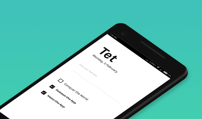 Tet ist eine Produktivitäts-Performance-App, die Ihre Aufgaben löscht