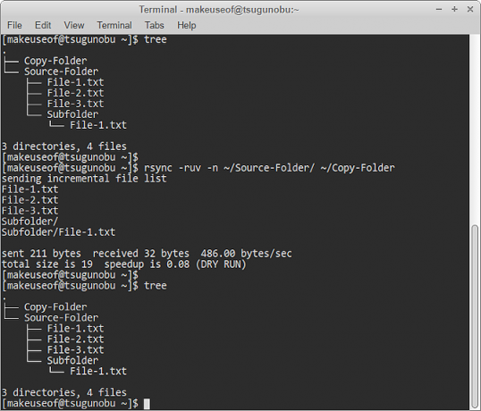 rsync Trockenlauf