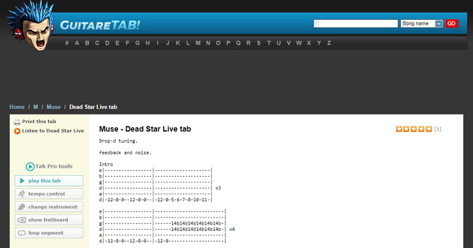 Websites besten kostenlosen Gitarren- und Bass-Tabs