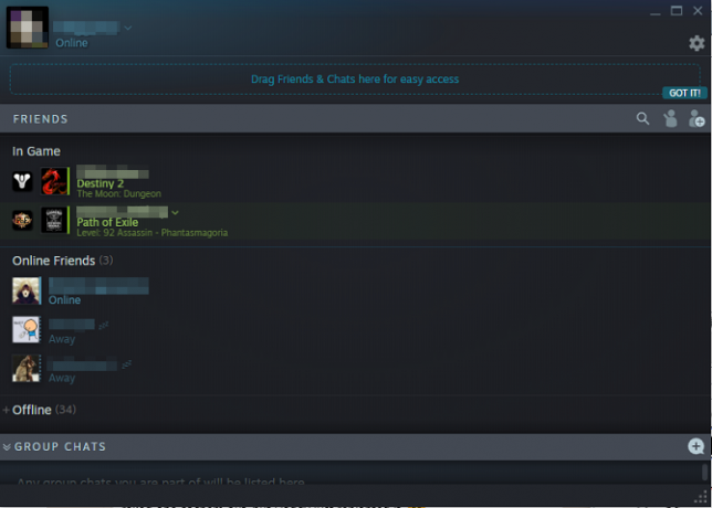 Steam-Freundesliste und Chat