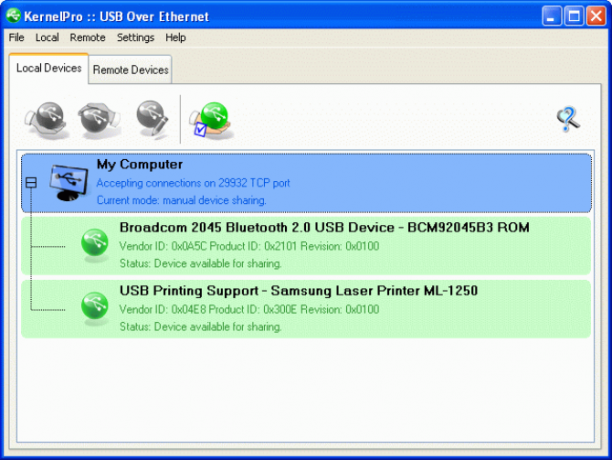 USB über Internet-Netzwerk IP