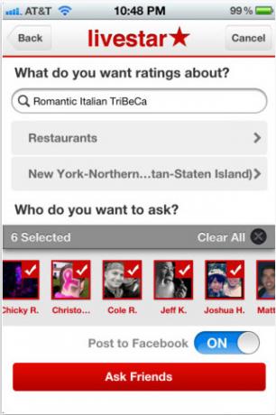 Livestar: Erhalten Sie Empfehlungen für Orte von Ihren Freunden [iOS] livestar1