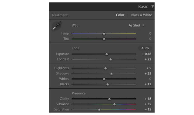 Lightroom Retro-Einstellungen