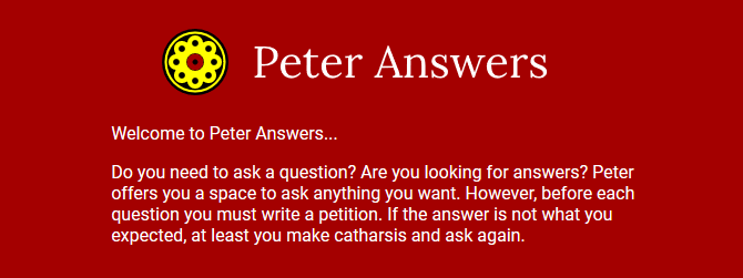 Screenshot der Website von Peter Answers