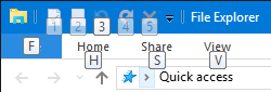 Windows 10 File Explorer-Tastaturkürzel