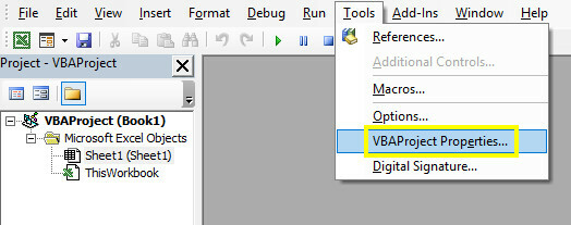 vba Projekteigenschaften