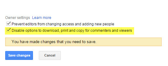 Google Drive - Option deaktivieren