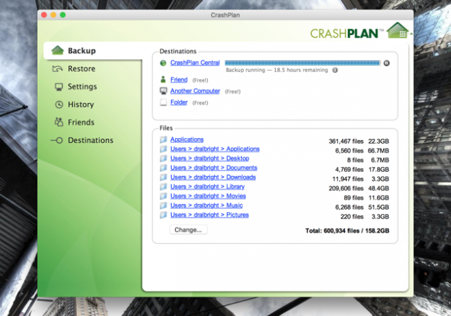 Crashplan App auf Mac