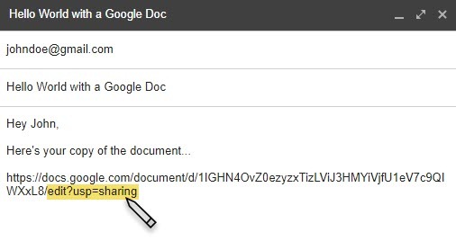 Verwenden Sie diesen Trick zum Erstellen einer Kopie, wenn Sie Google Drive-Dokumente freigeben. Google Drive-Bearbeitungslink