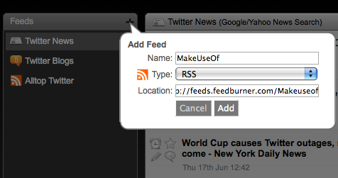 Pluggio - Ein großartiger Online-Twitter-Client für Netbook-Benutzer Feed hinzufügen