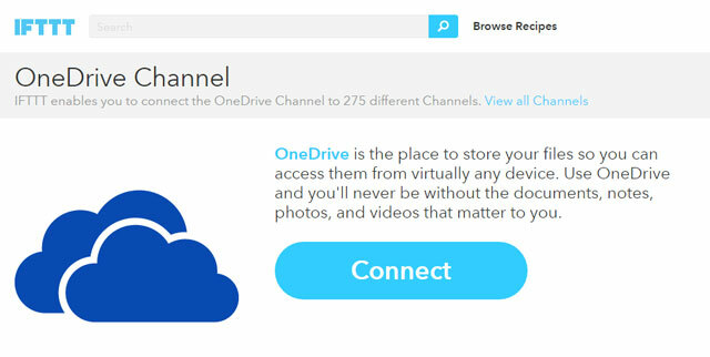 Der OneDrive IFTTT-Kanal