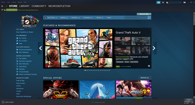 Screenshot der Steam Store-Seite