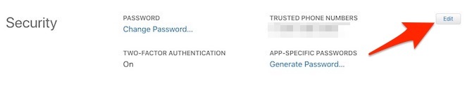 Apple ID Edit Security